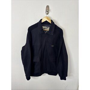 Green Coast Italy Men 2XL Bomber Jacket Wool Blend Nautical Sailing Golf